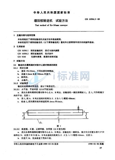 GB/T 10596.3-1989 埋刮板输送机 试验方法