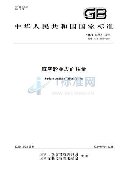 GB/T 13652-2023 航空轮胎表面质量