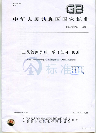 GB/T 24737.1-2012 工艺管理导则  第1部分：总则