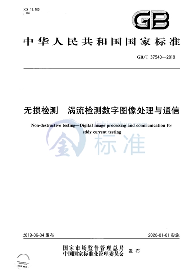 GB/T 37540-2019 无损检测 涡流检测数字图像处理与通信