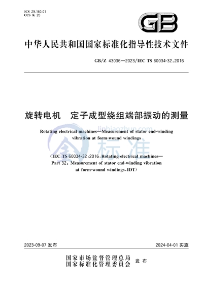 GB/Z 43036-2023 旋转电机 定子成型绕组端部振动的测量